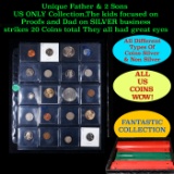 Unique Father & 2 Sons US ONLY Collection,The kids focused on Proofs and Dad on SILVER business stri