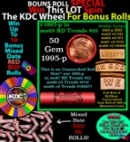 CRAZY Penny Wheel Buy THIS 1995-p solid Red BU Lincoln 1c roll & get 1-10 BU Red rolls FREE WOW