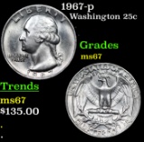 1967-p Washington Quarter 25c Grades GEM++ Unc