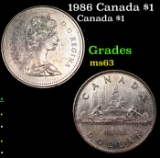 1986 Canada $1 Canada Dollar 1 Grades Select Unc
