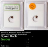 Authentic Meteorite Space Rock North West Africa, Sahara Desert Find Graded By INB