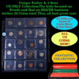 Unique Father & 2 Sons US ONLY Collection,The kids focused on Proofs and Dad on SILVER business stri
