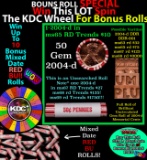 CRAZY Penny Wheel Buy THIS 2004-d solid Red BU Lincoln 1c roll & get 1-10 BU Red rolls FREE WOW