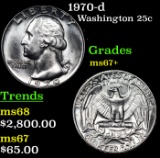 1970-d Washington Quarter 25c Grades Gem++ Unc