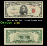 1963 $5 Red Seal United States Note Grades vf++