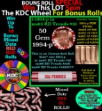 CRAZY Penny Wheel Buy THIS 1994-p solid Red BU Lincoln 1c roll & get 1-10 BU Red rolls FREE WOW