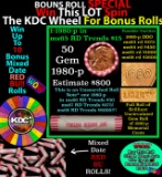 CRAZY Penny Wheel Buy THIS 1980-p solid Red BU Lincoln 1c roll & get 1-10 BU Red rolls FREE WOW