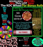 CRAZY Penny Wheel Buy THIS 1979-p solid Red BU Lincoln 1c roll & get 1-10 BU Red rolls FREE WOW