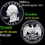 Proof 1983-s Washington Quarter 25c Grades GEM++ Proof Deep Cameo