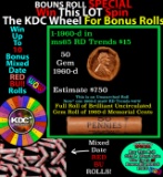 CRAZY Penny Wheel Buy THIS 1960-d solid Red BU Lincoln 1c roll & get 1-10 BU Red rolls FREE WOW