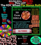 CRAZY Penny Wheel Buy THIS 1982-d solid Red BU Lincoln 1c roll & get 1-10 BU Red rolls FREE WOW