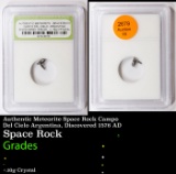 Authentic Meteorite Space Rock Campo Del Cielo Argentina, Discovered 1576 AD Graded By INB