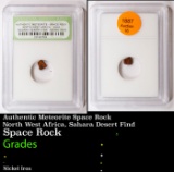 Authentic Meteorite Space Rock North West Africa, Sahara Desert Find Graded By INB