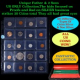 Unique Father & 2 Sons US ONLY Collection,The kids focused on Proofs and Dad on SILVER business stri