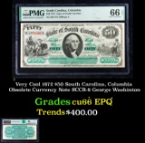 Very Cool 1872 $50 South Carolina, Columbia Obsolete Currency Note SCCR-8 George Washinton Graded cu
