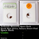 Authentic Meteorite Space Rock North West Africa, Sahara Desert Find Graded By INB