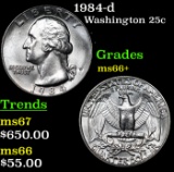 1984-d Washington Quarter 25c Grades GEM++ Unc