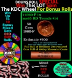 1-10 FREE BU RED Penny rolls with win of this 1960-p SOLID RED BU Lincoln 1c roll incredibly FUN whe
