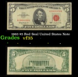1963 $5 Red Seal United States Note Grades vf++