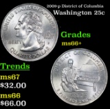 2009-p District of Columbia Washington Quarter 25c Grades GEM++ Unc