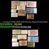 Group of 8 Early 1900's WWI German Hyperinflation Notes