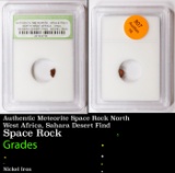Authentic Meteorite Space Rock North West Africa, Sahara Desert Find Graded By INB