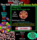CRAZY Penny Wheel Buy THIS 1996-p solid Red BU Lincoln 1c roll & get 1-10 BU Red rolls FREE WOW