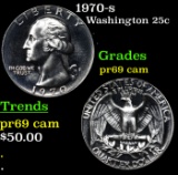 Proof 1970-s Washington Quarter 25c Grades GEM++ Proof Cameo