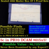 Original sealed box 5- 1986 United States Mint  Sets