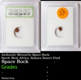 Authentic Meteorite Space Rock North West Africa, Sahara Desert Find Graded By INB