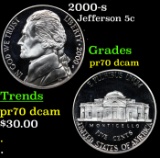 Proof 2000-s Jefferson Nickel 5c Grades GEM++ Proof Deep Cameo