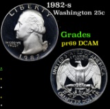 Proof 1982-s Washington Quarter 25c Grades GEM++ Proof Deep Cameo