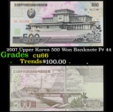 2007 Upper Korea 500 Won Banknote P# 44 Grades Gem+ CU