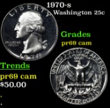 Proof 1970-s Washington Quarter 25c Grades GEM++ Proof Cameo