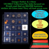 Unique Father & 2 Sons US ONLY Collection,The kids focused on Proofs and Dad on SILVER business stri