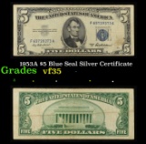1953A $5 Blue Seal Silver Certificate Grades vf++