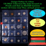 Unique Father & 2 Sons US ONLY Collection,The kids focused on Proofs and Dad on SILVER business stri