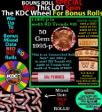 1-10 FREE BU RED Penny rolls with win of this 1995-p SOLID RED BU Lincoln 1c roll incredibly FUN whe