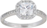 DECADENCE Sterling Silver mm Princess Cut Cubic Zirconia  size 9