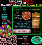 1-10 FREE BU RED Penny rolls with win of this 1973-p SOLID RED BU Lincoln 1c roll incredibly FUN whe