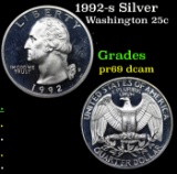 Proof 1992-s Silver Washington Quarter 25c Grades GEM++ Proof Deep Cameo