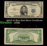 1953A $5 Blue Seal Silver Certificate Grades vf++