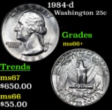 1984-d Washington Quarter 25c Grades GEM++ Unc