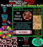 CRAZY Penny Wheel Buy THIS 1989-p solid Red BU Lincoln 1c roll & get 1-10 BU Red rolls FREE WOW