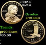 Proof 2002-s Sacagawea Dollar $1 Grades GEM++ Proof Deep Cameo