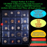 Unique Father & 2 Sons US ONLY Collection,The kids focused on Proofs and Dad on SILVER business stri