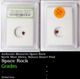 Authentic Meteorite Space Rock North West Africa, Sahara Desert Find Graded By INB