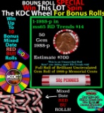 CRAZY Penny Wheel Buy THIS 1988-p solid Red BU Lincoln 1c roll & get 1-10 BU Red rolls FREE WOW