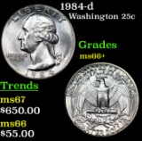 1984-d Washington Quarter 25c Grades GEM++ Unc