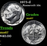 1975-d Roosevelt Dime 10c Grades GEM++ Unc